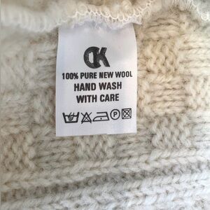 Unisex Cable Knit Fishermans Wool Sweater Crewneck XL Latchfords of Ireland